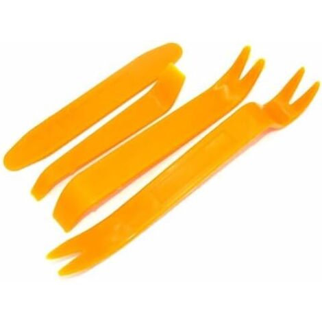 Ensemble de 4 outils démontage en plastique, kit garniture pour porte voiture, tableau bord, panneau audio, réparation sellerie -