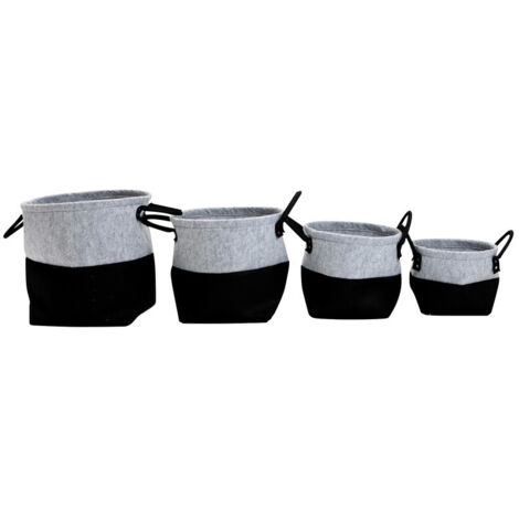 Ensemble de 4 paniers de rangement empilables en feutre