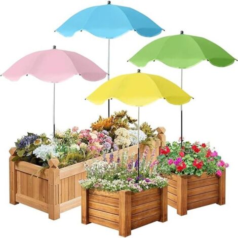 Ensemble De 4 Parasols Pour Plantes (Rose, Jaune, Vert Et Bleu) – Protection Uv Pour Le Jardin. Parasols Réglables Pour Plantes D'extérieur, Idéaux Pour Les Plantes En Pot, Les Balcons Et Les Terrasse