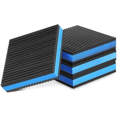 Ensemble de 4 patins anti-vibrations rainurés en caoutchouc pour équipements lourds, amortisseurs de bruit et d'impact, tapis isolants robustes et polyvalents