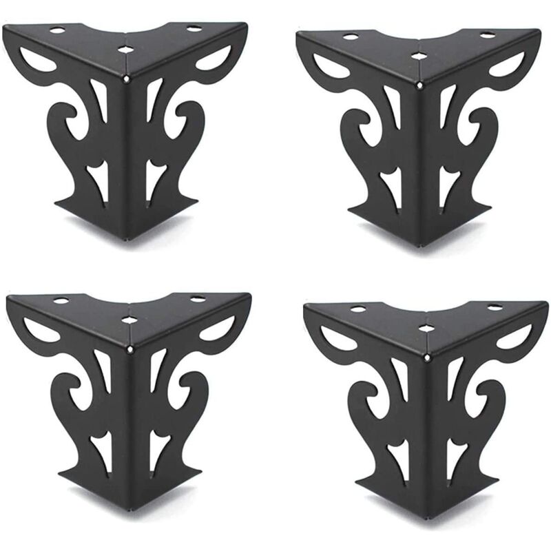 Ensemble de 4 pièces 3 Pouces de Hauteur évider Les Jambes de Meubles Modernes Finition Noire Mate pour canapé Table Armoire Armoire lit