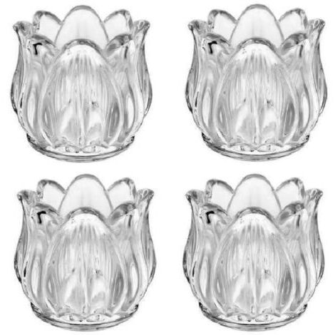Ensemble de 4 pièces de décoration de bureau, décoration de bureau, bougie, fleur de tulipe, bougeoir à thé, décoration de table, bougeoir de cheminée pour table, récipient à bougie en verre, base déc