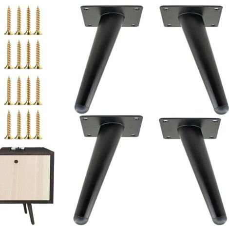 Ensemble de 4 pieds de meubles de 2,5 cm (1 pouce), pieds de remplacement en métal de style médiéval, adaptés aux chaises, canapés, armoires, tables et projets de bricolage.