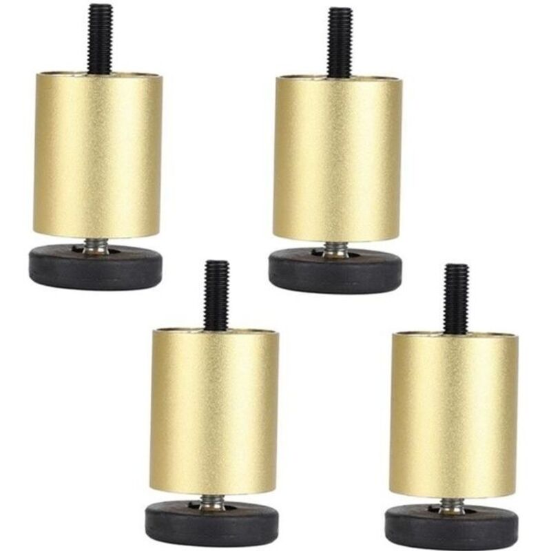 Ensemble de 4 pieds de meubles réglables en alliage d'aluminium, remplacement des pieds de canapé pour canapé, lit, Doré 6cm