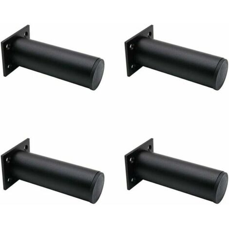 Ensemble de 4 pieds de meubles réglables noir mat , en alliage d'aluminium 38x120 mm, pieds de meuble TV pour table basse d'armoire, pied de support pour canapé de meuble
