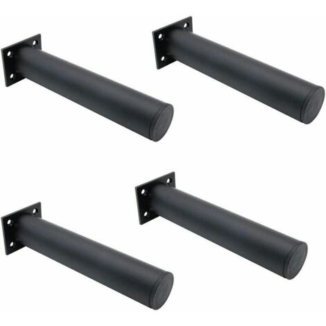 Ensemble de 4 pieds de meubles réglables noir mat , en alliage d'aluminium 38x200 mm, pieds de meuble TV pour table basse d'armoire, pied de support pour canapé de meuble