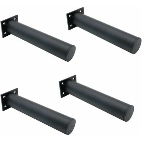 Ensemble de 4 pieds de meubles réglables noir mat , en alliage d'aluminium 38x200 mm, pieds de meuble TV pour table basse d'armoire, pied de support pour canapé de meuble