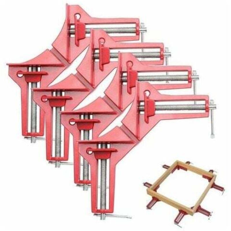 Ensemble de 4 pinces à angle droit de 90 degrés, serre-joints d'angle réglables en bois pour cadres multi-photos, menuiserie, soudure.