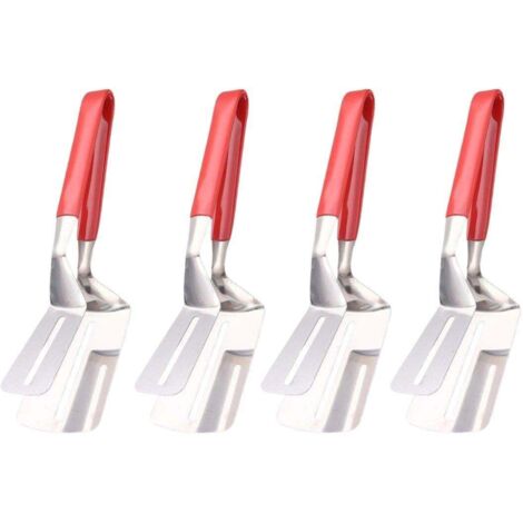 Ensemble de 4 pinces à steak en acier inoxydable, spatule à frire, outils de cuisine multifonctionnels