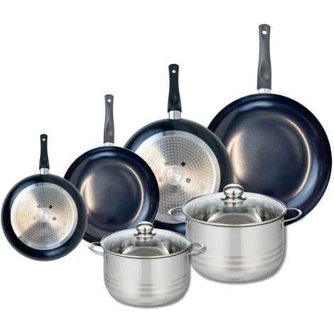 Ensemble de 4 Poêles de cuisson 20, 24, 28 et 32 cm et 2 faitouts 20 et 24 cm Elo Prima Brillant