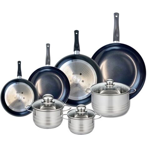Ensemble de 4 Poêles de cuisson 20, 24, 28 et 32 cm et 3 faitouts 14, 16 et 20 cm Elo Prima Brillant