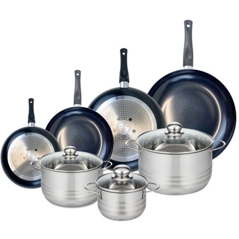 Ensemble de 4 Poêles de cuisson 20, 24, 28 et 32 cm et 3 faitouts 16, 20 et 24 cm Elo Prima Brillant