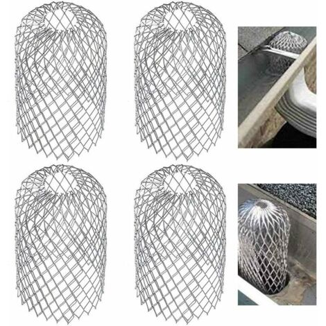 Ensemble de 4 protège-gouttières métalliques, grille de filtration extensible, protections anti-feuilles pour descentes de gouttière