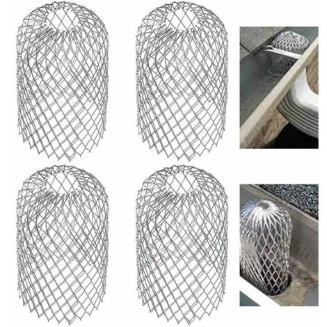 Ensemble de 4 protège-gouttières métalliques, grille de filtration extensible, protections anti-feuilles pour descentes de gouttière