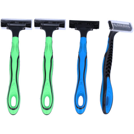 Ensemble de 4 rasoirs portables pour homme, idéaux pour les voyages, comprenant une tondeuse pour les aisselles et les jambes. - AquaForge
