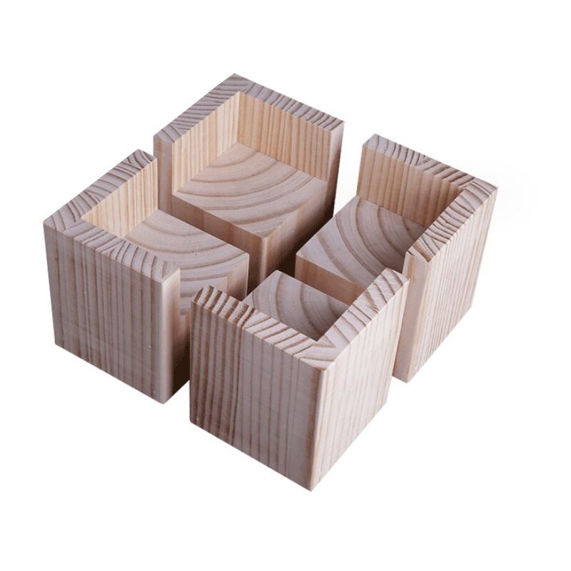 Linghhang - Ensemble de 4 rehausseurs de lit, ascenseurs en bois pour meubles lourds