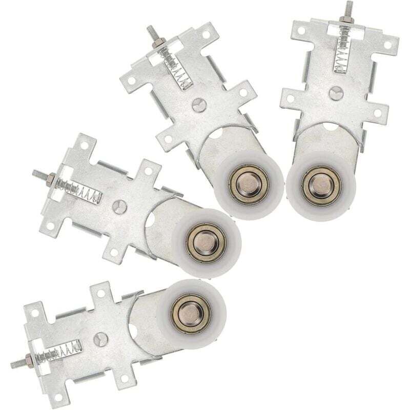 Ensemble de 4 Roulettes en Nylon 32 MM pour Portes Coulissantes de Placard Poulies Silencieuses à Haute Capacité de Charge Accessoires Robustes pour