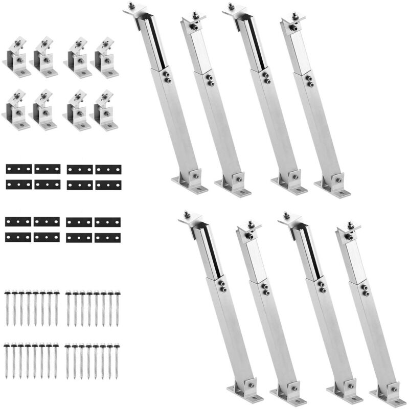 Gbly - Ensemble de 4 supports de module solaire pour balcon - Support de panneau solaire réglable 36-68 cm pour panneau solaire 100 W-400 w - Angle