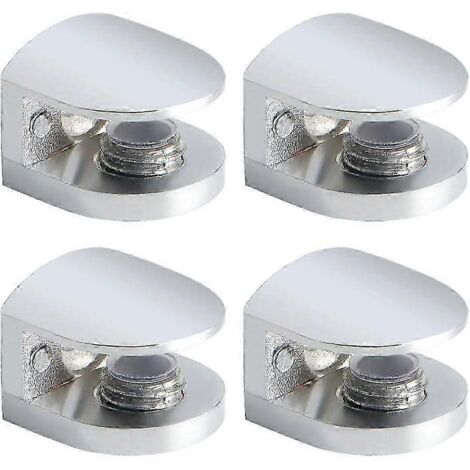Ensemble de 4 supports d'étagère en verre, fixations réglables, pinces murales pour verre de 6 à 8 mm, accessoires - AquaForge