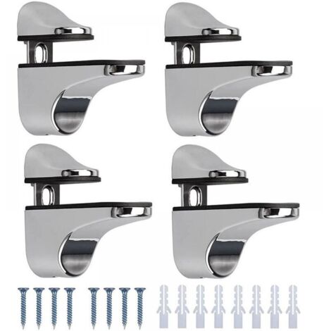 Ensemble de 4 Supports Muraux Réglables pour Étagère en Verre - EINNENFFER - Fixation Sécurisée jusqu'à 11 mm d'Épaisseur, Idéal pour Bibliothèques et Espaces de Rangement