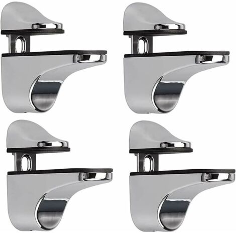 Ensemble de 4 supports réglables pour étagère en verre, fixation murale - AquaForge