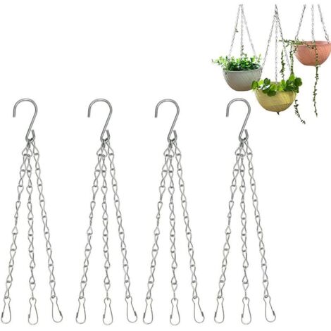 Ensemble de 4 supports suspendus en macramé pour plantes, pots suspendus, grands pots suspendus, pots de fleurs suspendus, pour lanternes, mangeoires à oiseaux et autres décorations.
