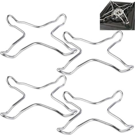 Ensemble de 4 supports universels pour wok et plaques de cuisson à gaz, en fonte durable.