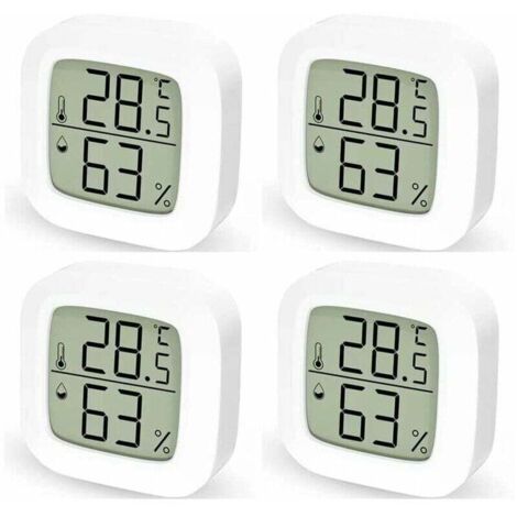 Ensemble de 4 thermomètres et hygromètres numériques pour une utilisation en intérieur, thermomètre numérique pour la maison, thermomètre numérique pour la chambre