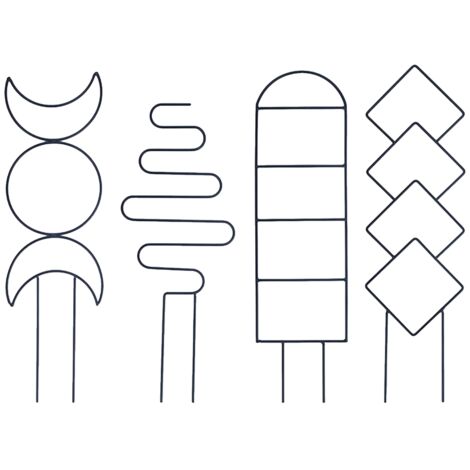 Ensemble de 4 treillis métalliques géométriques pour plantes d'intérieur en pot, support de croissance grimpante.