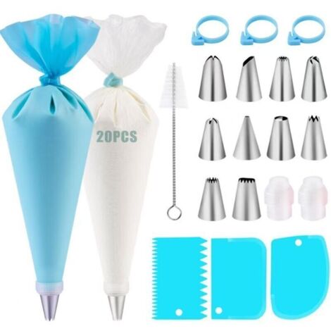 Ensemble de 40 poches à douille, douilles, kit de pâtisserie, accessoires de pâtisserie, ustensiles de cuisine