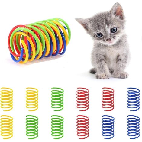 Ensemble de 40 ressorts en plastique pour chat, à mordre, à poursuivre et à jouer - Cadeau original pour animaux de compagnie