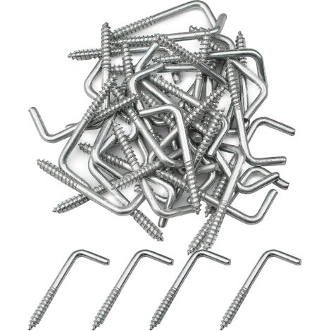 Ensemble de 40 vis à crochet carrées en acier au carbone pour suspendre plantes, ustensiles de cuisine, carillons éoliens et lampes