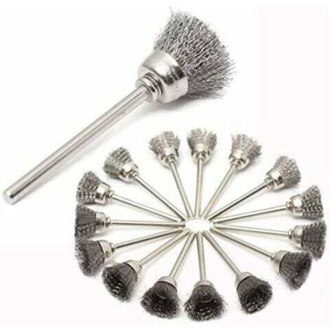 Ensemble de 45 pièces de brosses métalliques en acier inoxydable pour outil rotatif, décapage et polissage