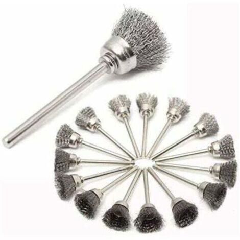 Ensemble de 45pcs Fil d'acier Inoxydable Brosse Métallique de Forage Brosses Dremel Accessoires de Outils Rotatifs pour Nettoyage Polissage