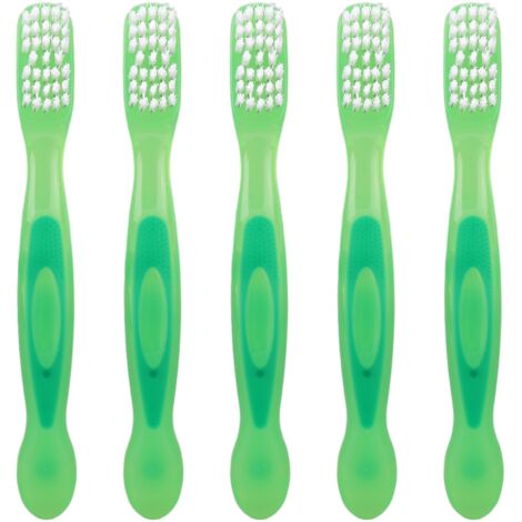 Ensemble de 5 Brosses à Dentier de Voyage, Double Face pour Nettoyage Prothèses Dentaires - Accessoires Soins Personnes Âgées, Vert