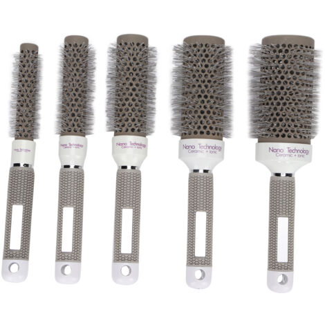 Ensemble de 5 brosses rondes à conduction thermique pour le brushing et le bouclage.