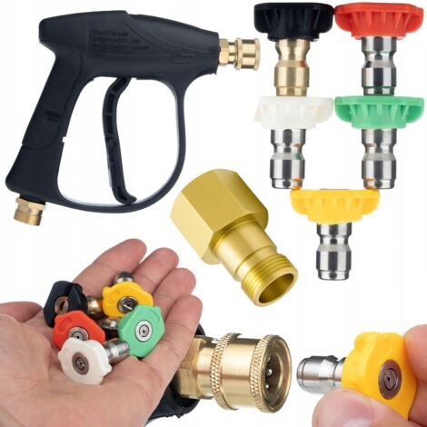 Ensemble de 5 Buses + Pistolet Kärcher 4350 PSI 22 mm + Adaptateur EasyLock M22  300 Bar  Nettoyeur haute pression  Remplaçant 4.111-030.0  Pour façades, pavés, véhicules
