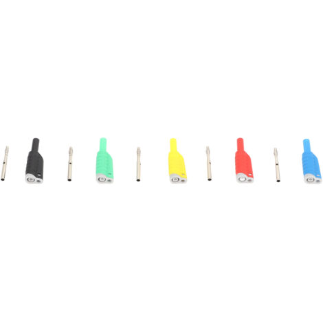 Ensemble de 5 Connecteurs Banana Stackable 4mm - Isolés et Colorés pour Tests Electriques