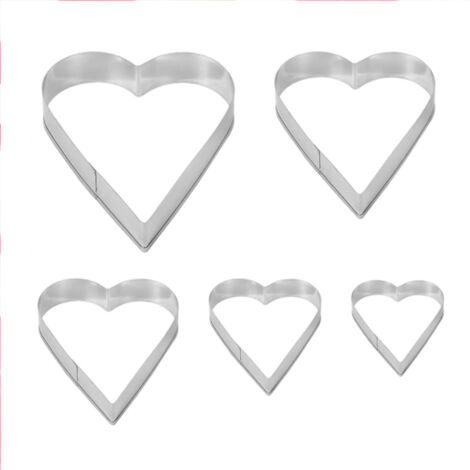 Ensemble de 5 emporte-pièces en forme de cœur en acier inoxydable, idéal pour la Saint-Valentin