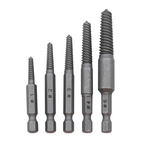 Ensemble de 5 extracteurs de vis, guide de perçage central, extracteur de boulons cassés et endommagés, durabilité supérieure, extracteur multi-rainures-AquaForge