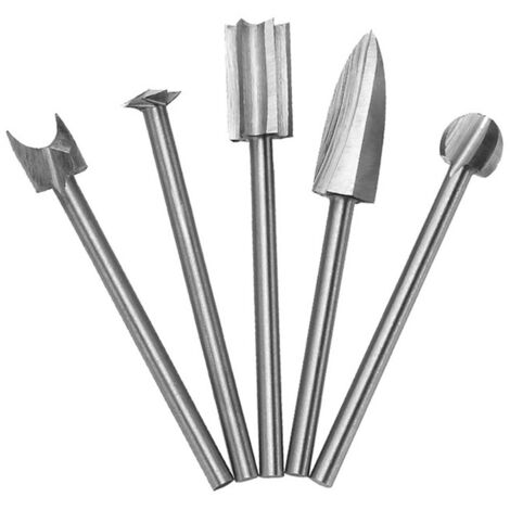 Ensemble de 5 forets à graver et à sculpter le bois HSS - Accessoires pour le bricolage