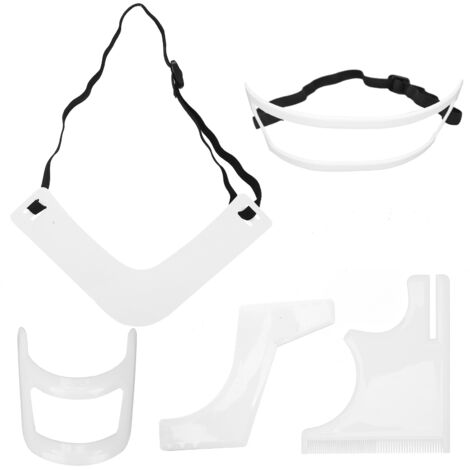 Ensemble de 5 Gabarits à Barbe pour Tracé de Contour et Coiffage, Outil de Mise en Forme pour Barbe Blanche