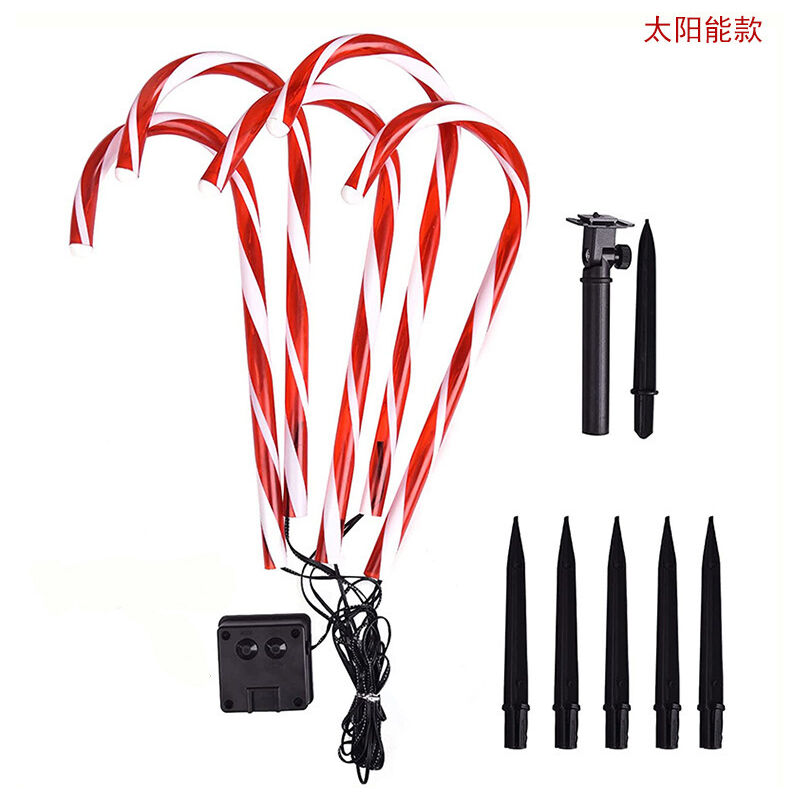 Ensemble de 5 guirlandes lumineuses en forme de flocon de neige, guirlandes led en canne à sucre, décoration de Noël, décoration de Noël