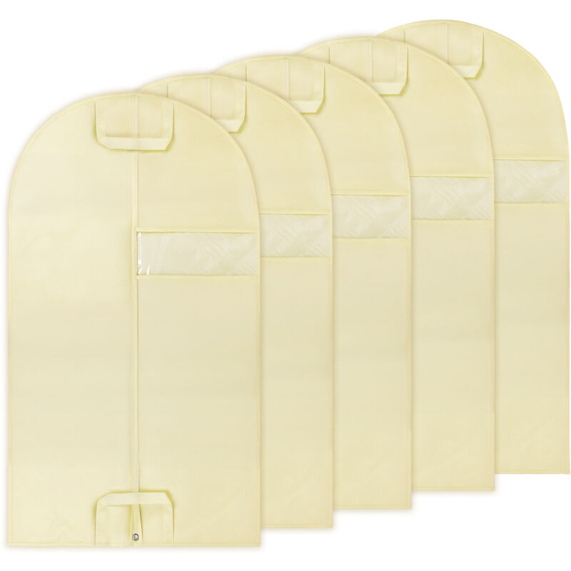 Ensemble de 5 housses à vêtements Baggi 100 x 60 cm beige