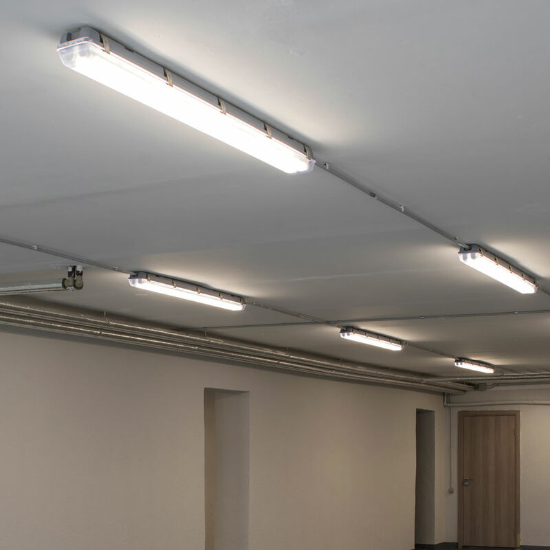 Lot de 5 plafonniers LED luminaires chambre humide éclairage d'atelier lampes ALU