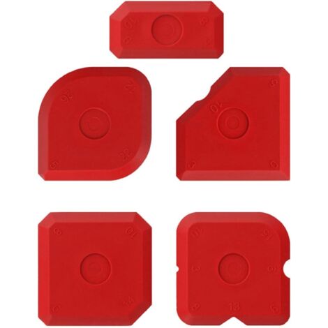 Ensemble de 5 lisseurs à joints rouges - ensemble d'outils de calfeutrage avec différentes formes - par ex. lisseurs pour joints en silicone et acrylique