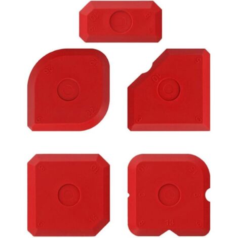 Ensemble de 5 lisseurs à joints rouges - ensemble d'outils de calfeutrage avec différentes formes - par ex. lisseurs pour joints en silicone et acrylique