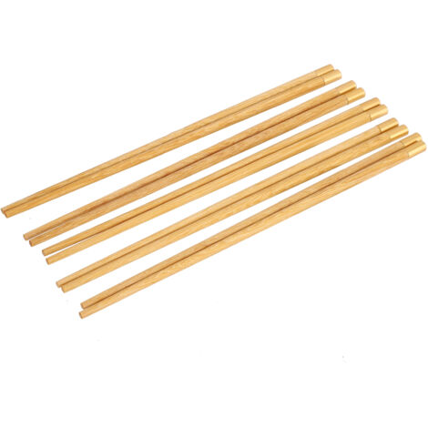 Ensemble de 5 paires de baguettes chinoises en bois artisanales, cadeau idéal pour famille et amis, style Sandalwood Jaune