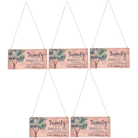 Ensemble de 5 Panneaux Bois Décorations de Porte pour Fêtes et Saisons