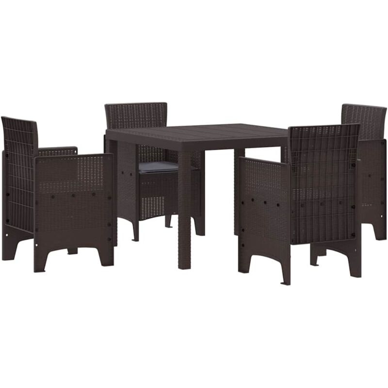 Vidaxl - Ensemble de 5 pièces avec coussins en poly rotin marron